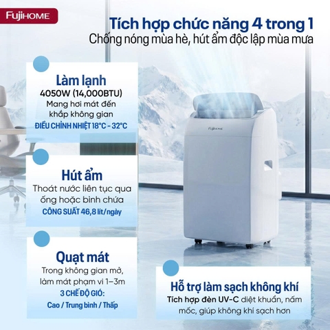 Điều hòa di động Fujihome PAC14N