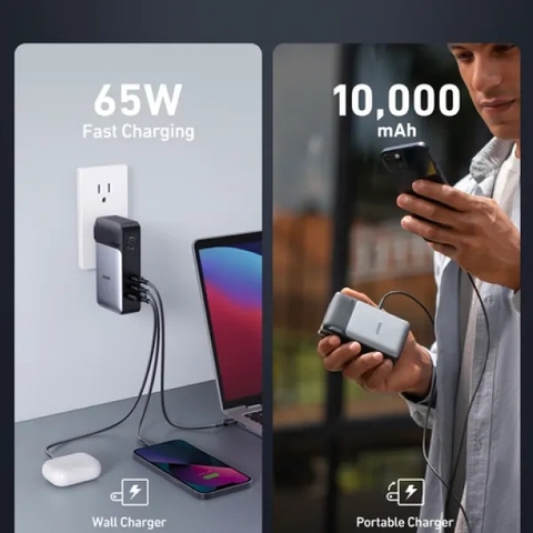 Pin Dự Phòng kiêm Củ Sạc 65W Anker 733 10000mAh A1651