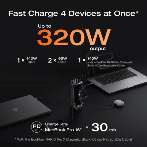 Pin sạc dự phòng 300W EcoFlow RAPID Pro X 27,650mAh