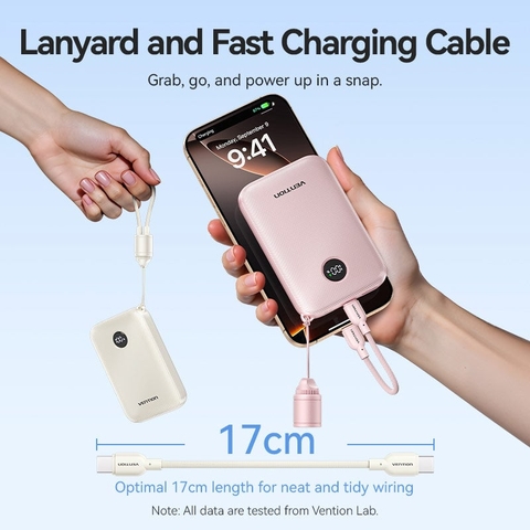 Pin sạc dự phòng tích hợp cáp sạc VENTION 10000mAh 22.5W