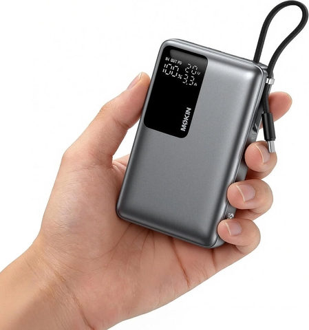 Pin Dự Phòng MOKIN MOPB0205 20000mAh 65W CCC màn hình thông minh