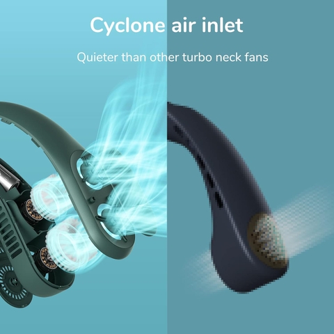 Quạt đeo cổ không cánh JISULIFE FA12R Tuabin đôi