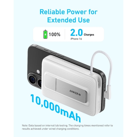 Sạc dự phòng từ tính 30W ANKER Zolo A1685 10000mAh kèm cáp C