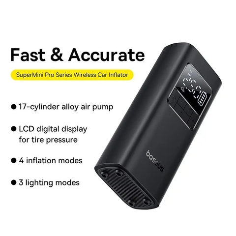 Bơm lốp xe cầm tay Baseus SuperMini Pro Series Wireless Car Inflator