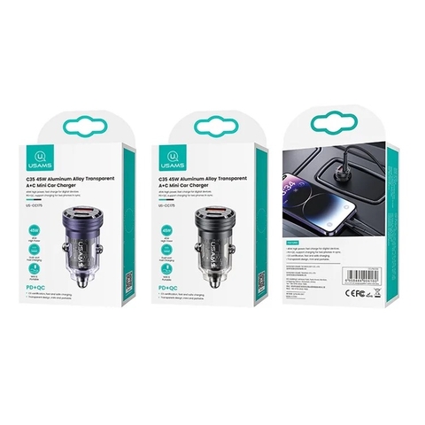 Tẩu Sạc 45W USAMS CC175 C35 1C+1A