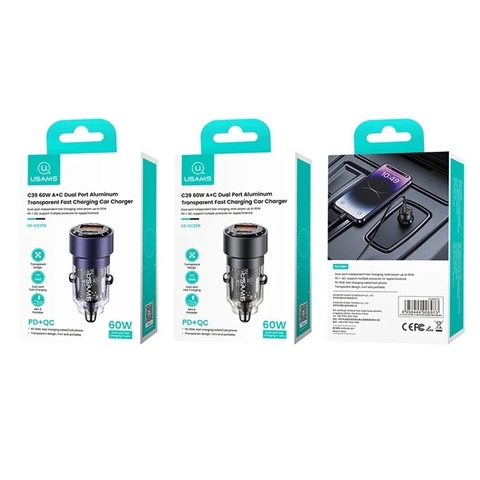 Tẩu sạc 60W USAMS CC208 C39 1C+1U