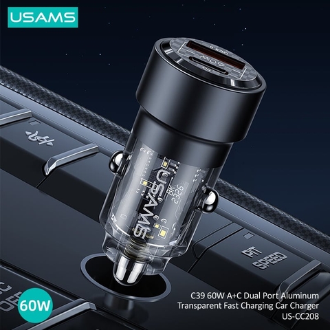 Tẩu sạc 60W USAMS CC208 C39 1C+1U