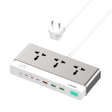 Trạm sạc để bàn LDNIO SC3 GaN 10in1 3 AC 2500W 7 USB 100W
