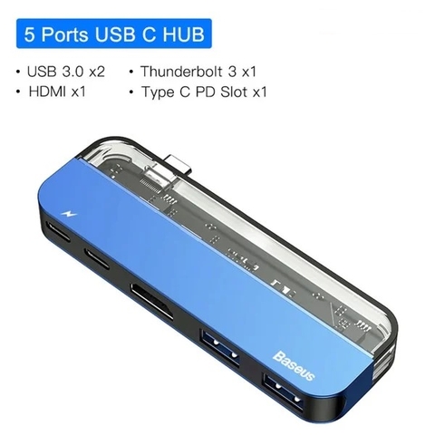 Hub đa năng Baseus Transparent Series 5 in 1 LV628