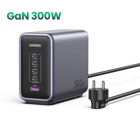 Củ sạc 300W Ugreen Nexode GAN 5 cổng USB-C