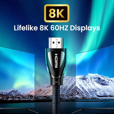 Cáp HDMI 2.1 UGREEN HD140 Hỗ trợ phân giải 8K/60Hz – Truyền tải tín hiệu ổn định, Vỏ bện chống rối, độ bền cao