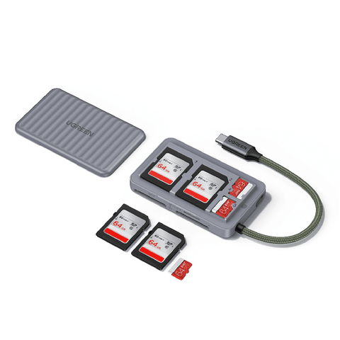 Đầu đọc thẻ USB-C UGREEN CM868 kèm hộp đựng 2 khe SD + 2 khe MicroSD