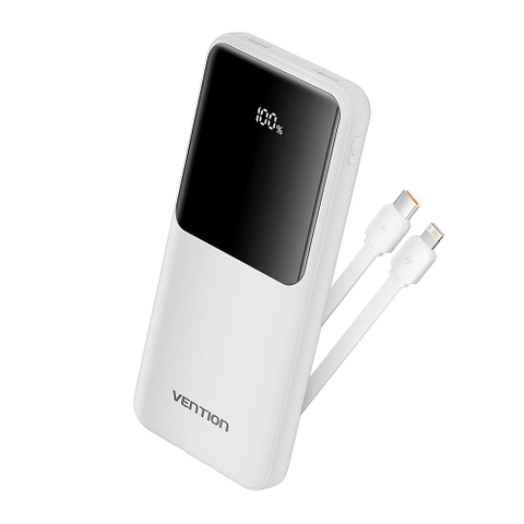 Pin dự phòng Vention FHO tích hợp cáp USB-C và Lightning 22.5W 10000mAh
