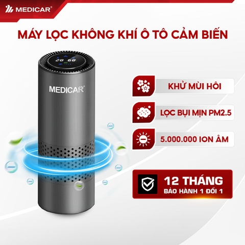Máy lọc không khí Medicar V1 Lọc bụi mịn PM2.5, tạo ion âm, khử mùi