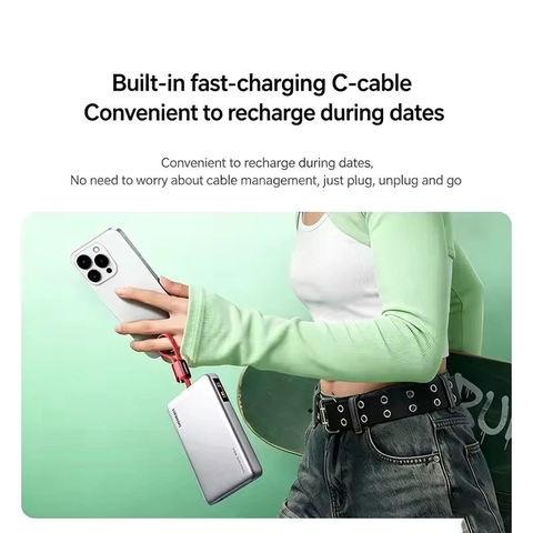 Pin dự phòng UGREEN PB541 10000mAh 45W tích hợp cáp