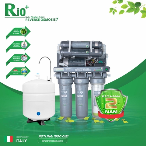 Máy lọc nước RO Bamboo Rio 9 cấp lọc không vỏ tủ linh kiện nhập khẩu từ Italy