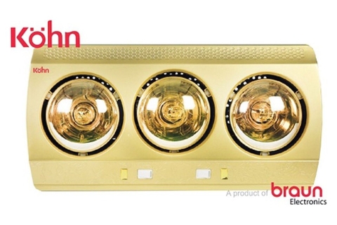 Đèn sưởi nhà tắm 3 bóng Braun Kohn treo tường 825W KN03G