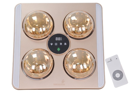 Đèn sưởi nhà tắm 4 bóng Heizen âm trần màn hình LED kèm thông gió điều khiển từ xa 1100W HE9