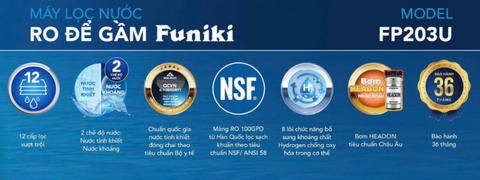Máy lọc nước RO để gầm Funiki FP203U, 12 lõi