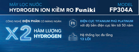 Máy lọc nước Hydrogen Ion Kiềm Funiki FP304A, 13 lõi