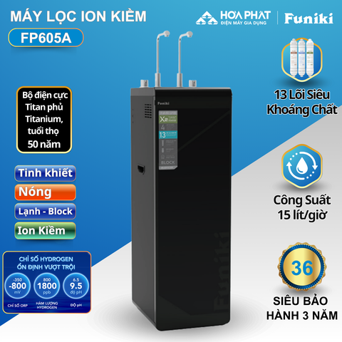 Máy lọc nước Hydrogen Ion Kiềm nóng lạnh Funiki FP605A, 13 lõi