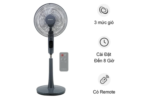 Quạt đứng Hitachi 5 cánh điều khiển từ xa 40cm LF-A6RCGM – Màu Xám