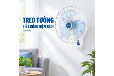 Quạt treo tường Mitsubishi 3 cánh điều khiển từ xa 40cm W16-RA Hàng Thái Lan