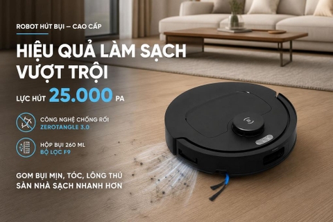 Robot hút bụi lau nhà Ecovacs T30C Gen 2 Đen