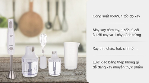 Máy xay cầm tay đa năng Philips ProMix 650W HR2537/00