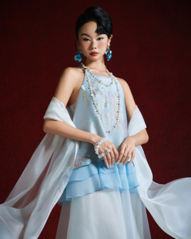 ÁO YẾM VÂN DU XANH