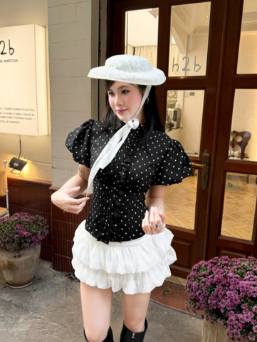 ÁO ZIZI ĐEN CHẤM BI