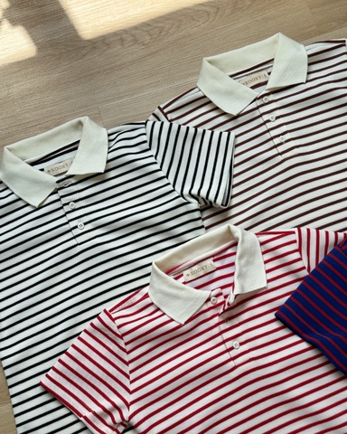 ÁO STRIPED POLO SỌC NÂU