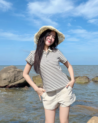 ÁO STRIPED POLO SỌC ĐEN