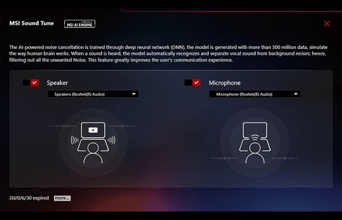 MSI phát hành phần mềm khử tiếng ồn 