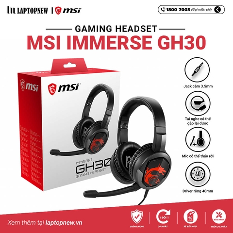 Headset MSI Immerse GH30 V2