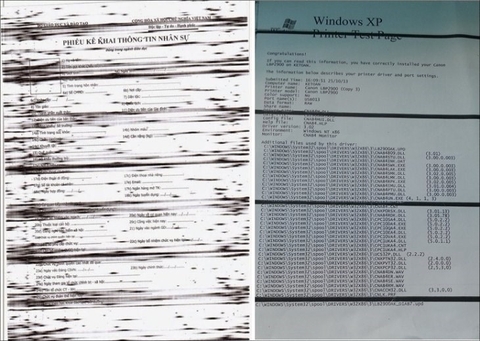 Máy in bị sọc ngang - Nguyên nhân và cách khắc phục hiệu quả