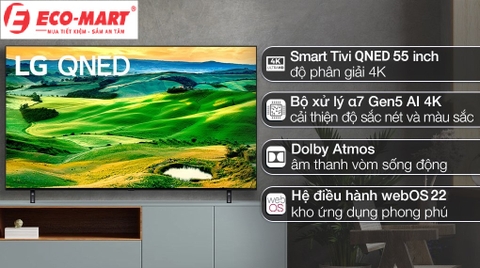 Các điểm xuất sắc nhất của 55QNED80SQA Qled LG