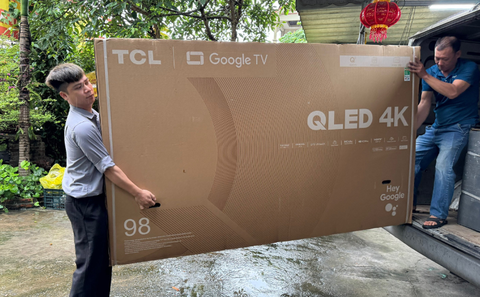 QLED Google Tivi 98 inch 98C69B lắp đặt giá treo lớn tại Đông Dư Gia Lâm