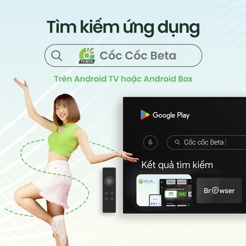 Hướng dẫn tải trình duyệt Cốc Cốc cho Android Tivi - Google Tivi ( Sony - Tcl - Sharp - Panasonic - Casper )