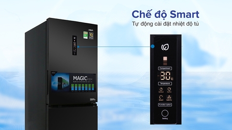 Chế độ thông minh Smart tự điều chỉnh nhiệt độ các ngăn trên tủ lạnh Aqua
