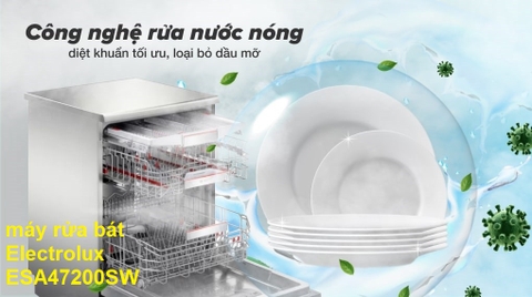 Đánh giá hiệu quả rửa xoong nồi, dụng cụ bám dầu mỡ nặng trên máy rửa bát Electrolux ESA47200SW