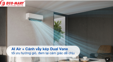 Cửa gió kép Dual Vane vs Làn gió êm dịu trên điều hòa LG 2025 là gì?