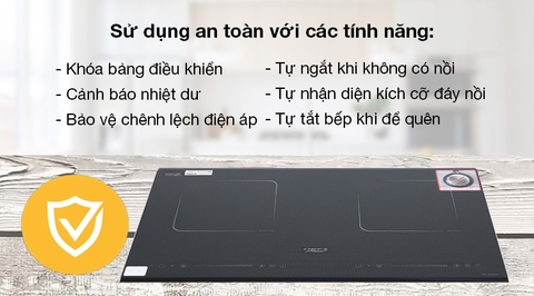 An tâm nấu nướng với những tính năng an toàn trên bếp từ đôi Chef's EH-DIH320