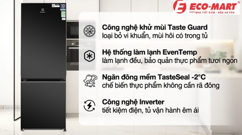 Đánh giá: Tủ lạnh Electrolux EBB3402K-H 308 lít được nhiều người mua nhất