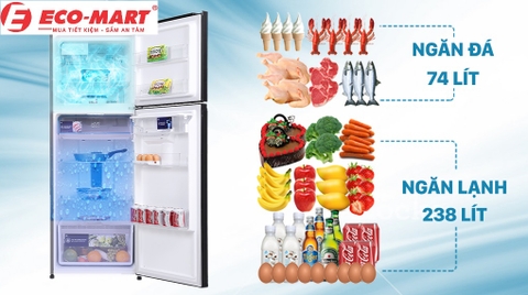 Tủ lạnh dưới 9 triệu tốt nhất lấy Electrolux Inverter 312 lít ETB3440K-H