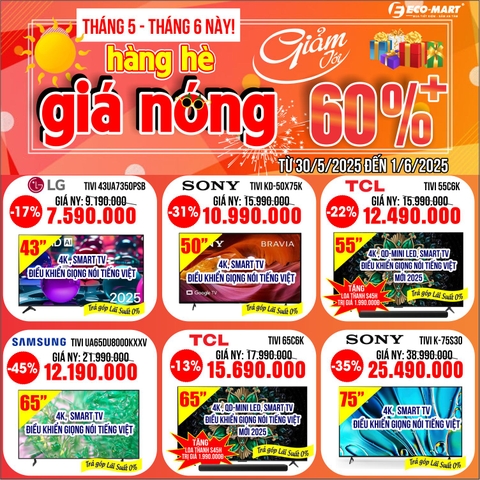 ECO-MART KHUYẾN MẠI HÀNG HÈ Ưu đãi giảm giá lên tới 60% từ 30.5.2025 đến 01.06.2025