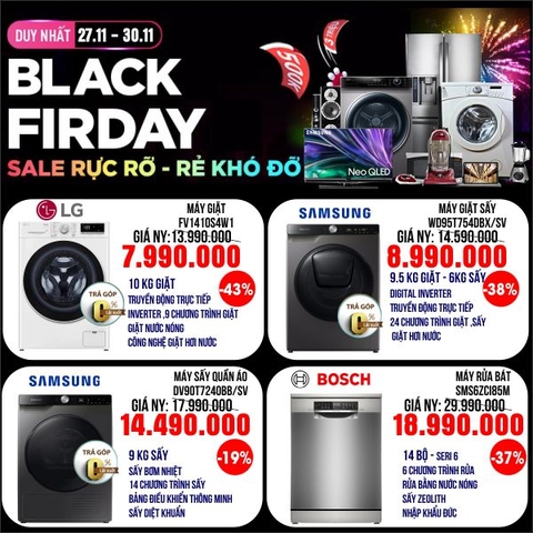 🎉 BLACK FIRDAY – SALE RỰC RỠ, RẺ KHÓ ĐỠ 🎉 🔥 Duy nhất từ 27.11 – 30.11🔥