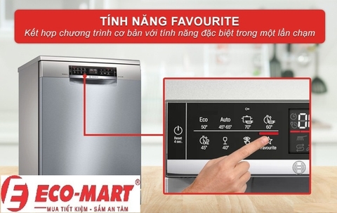 Phân tích chi tiết sự tiện lợi của Chương trình yêu thích Máy rửa bát Bosch SMS6ZCI42E