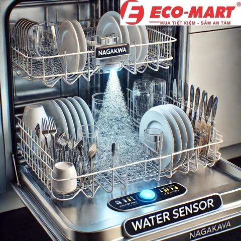 Phân Tích Chi Tiết Công Nghệ Rửa Water Sensor Của Máy Rửa Bát Nagakawa NAG3601M15