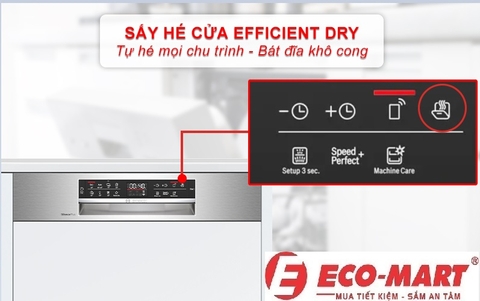 Phân tích Chi Tiết công nghệ sấy EcoDrying Máy Rửa Bát Bosch SMI6ECS93E dòng 13 bộ bán âm